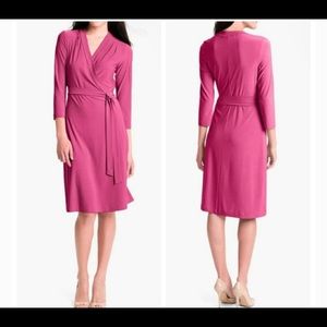 Alex and Ava pink wrap dress. Medium.